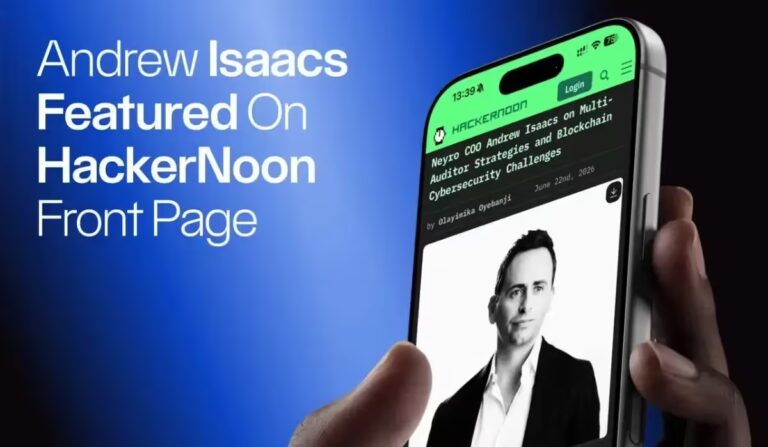 Andrew Isaacs featured on HackerNoon front page for an interview about Neyro cybersecurity smart contract audits and blockchain security